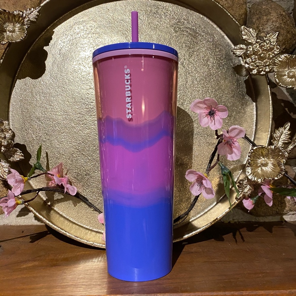 Starbucks Pink Purple Blue Wave Tumbler